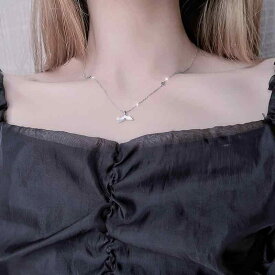 シルバー ネックレス レディース フィッシュテール 魚 尾っぽ 華奢 鎖骨チェーン 十字チェーン 普段使い お出かけ デート 綺麗 ローズゴールド ホワイトゴールド 20代 30代 40代 大人 かわいい おしゃれ ジュエリー