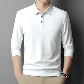 Tシャツ メンズ 長袖 カットソー 立ち襟 プルオーバー 襟付き 無地 トップス 春 秋 カジュアル シンプル 20代 30代 普段使い 通勤 通学 コットン混 ゆったり 大きいサイズ 白 黒 グレー
