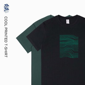 春夏秋冬 オールシーズン 簡約線条印花 短袖 Tシャツ クルーネック 230g 純綿 トップス メンズ レディース カップル用
