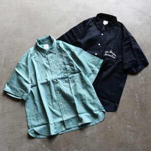 BEDWIN & THE HEARTBREAKERS �V���c ���K�̔� �x�h�E�B�� ���� �h�J �V���c S/S EMBROIDERED SHIRT BLUNT �~���g/�u���b�N 2�F�W�J 2026�t�ĐV��