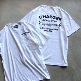 CHARGER COFFEE STAND Tシャツ チャージャーコーヒースタンド オリジナル ポケット付き ロゴ Tシャツ POCKET LOGO S/S TEE ホワイト WHITE 2022春夏新作