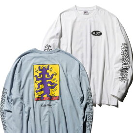 CLUCT トップス 長袖Tシャツ クラクト Keith Haring L/S TEE キース・ヘリング コラボ 長袖Tシャツ ホワイト/ライトブルー 2色展開 2024春夏新作