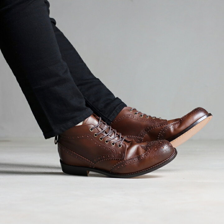 楽天市場】PADRONE パドローネ ウィングチップブーツ BACK ZIP BOOTS 