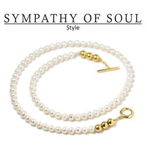 �V���p�V�[�I�u�\�E�� �X�^�C�� ���f�B�[�X SYMPATHY OF SOUL Style �p�[���r�[�YT�o�[�l�b�N���X �S�[���h�R�[�e�B���O Pearl Beads T-bar Necklace GOLD PEARL�y���K���i �����ʔ́z