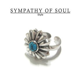 SYMPATHY OF SOUL Style　レディース　シンパシーオブソウル　スタイル　HM Ring Turquoise Concho SILVER ターコイズコンチョ　リング 【正規商品 公式通販】