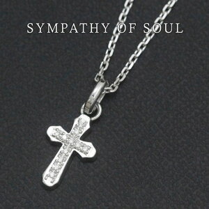 SYMPATHY OF SOUL �V���p�V�[�I�u�\�E�� Smooth Cross Pendant SILVER w/CZ Necklace �X���[�X�N���X �`�F�[���Z�b�g �l�b�N���X �V���o�[ �W���R�j�A �y���K���i �����ʔ́z