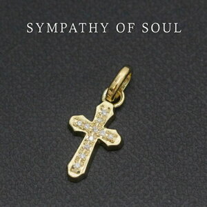 SYMPATHY OF SOUL �V���p�V�[�I�u�\�E�� Smooth Cross Pendant K18YG Diamond �X���[�X�N���X �y���_���g K18�C�G���[�S�[���h �_�C�������h�y���K���i �����ʔ́z