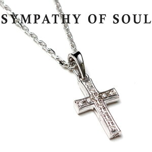 SYMPATHY OF SOUL Small Gravity Cross Necklace Silver w CZ X[OreBNXlbNX Vo[ w L[rbNWRjA Safari fڃfyKi ʔ́z