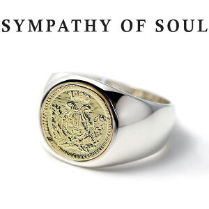 VpV[Iu\E O K18YG Vo[ d RC NVbN w SYMPATHY OF SOUL Classic Coin Ring Good Luck Silver K18YG jpyKi ʔ́z