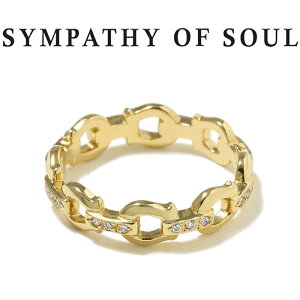 �V���p�V�[�I�u�\�E�� �����O �z�[�X�V���[�����N K18YG �_�C�������h SYMPATHY OF SOUL Horseshoe Link Ring K18Yellow Gold w/Diamond�y���K���i �����ʔ́z