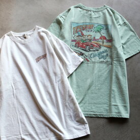 テス Tシャツ メンズ レディース 90s サーフトリップ デザイン Tシャツ 90s SURF TRIP DESIGN T-shirts ホワイト/グリーングレー 2色展開 2024春夏新作