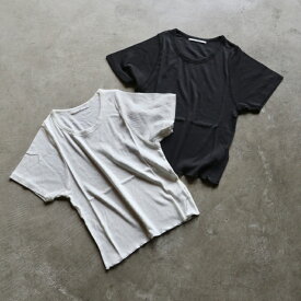 ティッカ レディース トップス TICCA コットン シルク クルーネック 半袖 Tシャツ Cotton Silk S/S Tee ホワイト/チャコールグレー 2色展開 2026春夏新作
