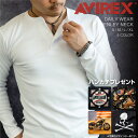 【ポイント10倍】 AVIREX アビレックス アヴィレックス avirex 送料無料 ( ヘンリーネック 長袖 Tシャツ )( 当店限定ハンドタオル付 ) 国内正規販売店 ロンT ミリタリー メンズ 父 彼氏 プレゼント 防寒 厚手 筋トレ マッチョ 丈夫 透けない UV対策#7834930020 (#6153482)