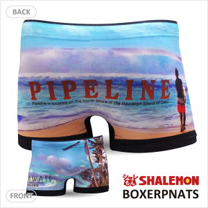 サーフィン 男女兼用 ボクサーパンツ ( シームレス )( ハワイ パイプライン ) メンズ レディース 男性 女性 下着 立体成型 hawaii aloha しゃれもん