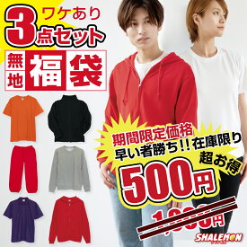 訳あり 福袋 ガチャ 【1000円→今だけ500円】 1000円ポッキリ アパレル メンズ レディース Tシャツ ポロシャツ パーカー スウェット トレーナー ポイント消化 訳アリ 超お得 ( 無地 3点組 福袋 ) シンプル 部屋着 アウトレット 数量限定 期間限定 大特価 激安 爆安 SALE