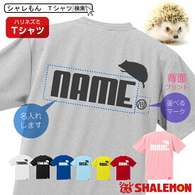 ハリネズミ グッズ 名入れ Tシャツ おもしろ ゲーム【 背面プリント 】【 ハリネズミ スポーツロゴ風名入れ Tシャツ 】 メンズ レディース キッズ 誕生日 プレゼント 雑貨 ケージ ぬいぐるみ 寝袋 ハウス 文房具 床材 かわいい 赤ちゃん しゃれもん