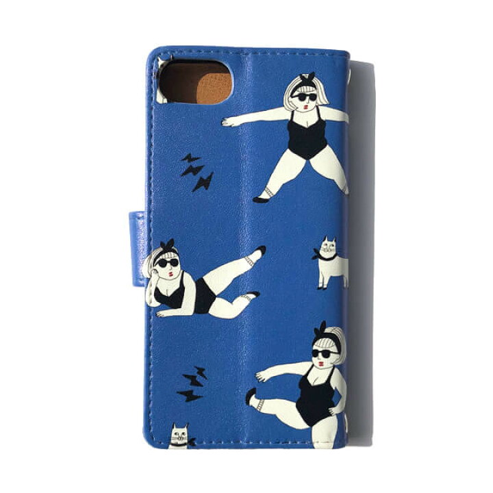 楽天市場 手帳型スマホケース Iphone6 7 8 エアロビ女子 青 Penitto ペニット おしゃれ ポップ シュール シンプル スタンド 個性的 プレゼント プチギフト イラスト かわいい Iphone7 Iphone8 Iphon6s Shallow