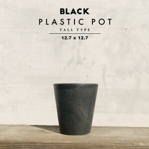 BLACK PLASTIC POTyTALL TYPEzS:12.7cm×12.7cm  v 4 Aؔ ubN|bg
