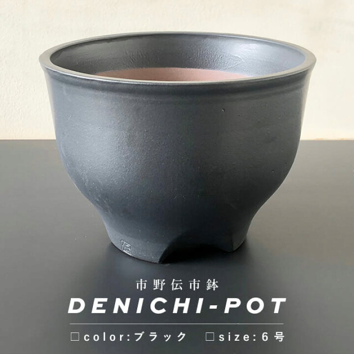 楽天市場】伝市鉢 コウロ型【ブラック】6号 φ18cm×H13cm 植木鉢 陶器 