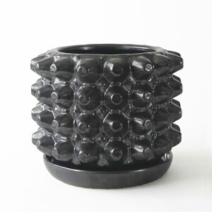 ソルギア【メタル】5号サイズ 植木鉢 陶器鉢 受け皿付 ソーサーセット 底穴有 金属風 グレー 無骨 インダストリアル ブルックリン 多肉植物 アガベ コーデックス サボテン ビザールプランツ