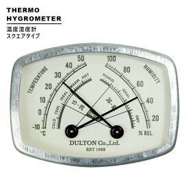 THERMO-HYGROMETER 【スクエアタイプ】H51mm×W71mm電源不要 電池不要 マグネット式 四角 長方形 レクタングル サーモ ハイグロ メーター 温湿度計 温度計 湿度計 室温計 アナログ 鉄 スチール 無骨 インダストリアル 金属 おしゃれ かっこいい シンプル レトロ