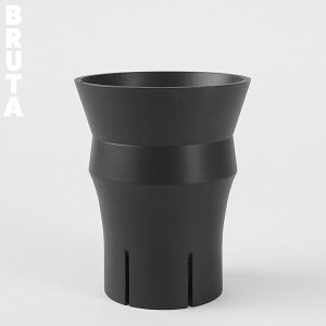 ブルータポット【KAKUKAKU/LONG】φ10.5cm×H13cm 植木鉢 3号 アルミ 黒 スリット鉢 かっこいい おしゃれ シンプル 無骨 重厚感 サボテン アガベ 塊根 アロエ 反り縁 切立 ハビタット コーデックス