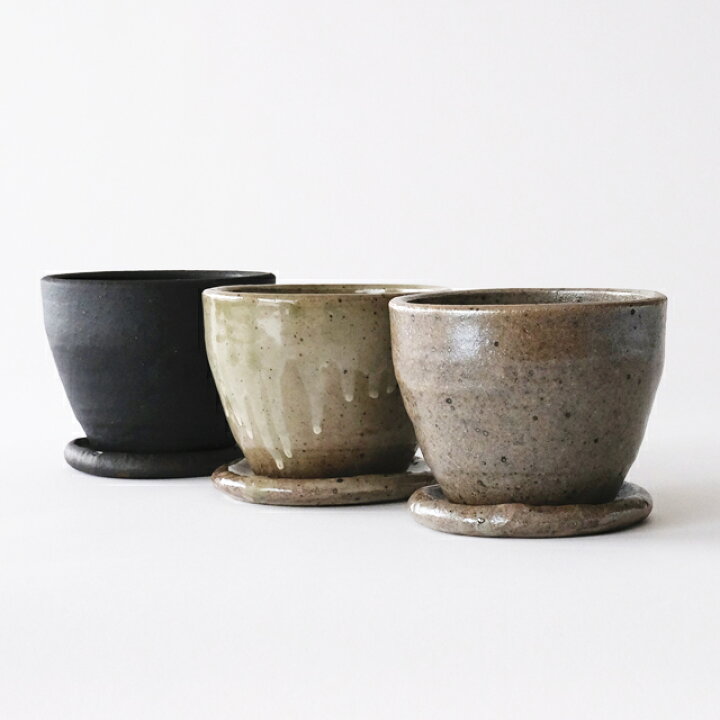 楽天市場】常滑焼【 Lisse 】φ12×H8.5cm 植木鉢 受皿付 4号 シンプル 