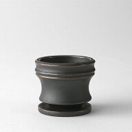 Alloy【 S 】3号 Φ9cm×H7.3cm 植木鉢 受け皿付 小さい マット シルバーブラック グレー 黒 ゴールド シ…