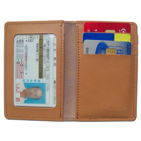 新生活 日本製 二つ折り定期 免許証入れ パスケース カードケース（キャメル） 誕生日 運転免許取得 入学 就職祝い