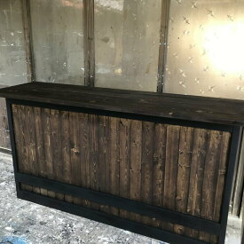 ［受注製作］【受付カウンター】レジカウンター☆ブラック＆エボニー☆バーカウンターテーブル【1500】バーカウンター 自宅 おしゃれ 高いテーブル レジ台 おうちカフェ かっこいい インダストリアル家具 カウンター机 キッチンカウンターテーブル ハイカウンター 受付台