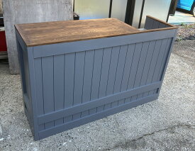 グレー☆【レジ用凹み付】カウンターテーブル【1500】★店舗☆ 【受注制作】バーカウンター 自宅 おしゃれ レジ台 カウンター インダストリアル 家具 男前インテリア キッチンカウンターテーブル ハイカウンター テーブル 受付台