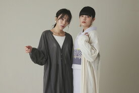 【YOUTOWA】和紙メッシュストライプカーディガン