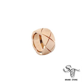 ■シャネル■ CHANEL リング ココクラッシュ ラージ マトラッセ キルティング ベージュゴールド/K18PG/11.4g