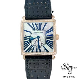 ■ロジェ・デュブイ■ ROGER DUBUIS ゴールデンスクエア/ホワイトシェル文字盤/750(PG)×革/ AT〔世界限定28本モデル〕 腕時計 メンズ【中古A】【使用感があります】【仕上げ済み】【アフターダイヤモンド】