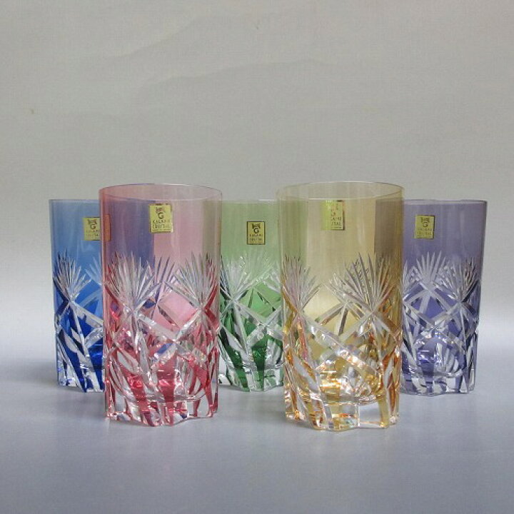 楽天市場】☆KAGAMI CRYSTAL/カガミクリスタル 切子 色被せ タンブラー  