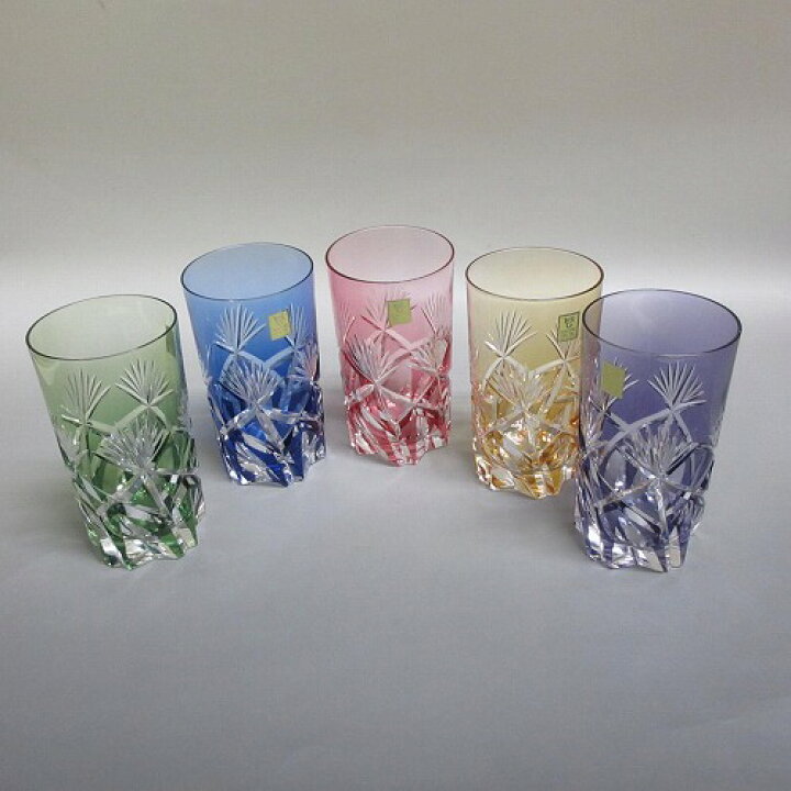 楽天市場】☆KAGAMI CRYSTAL/カガミクリスタル 切子 色被せ タンブラー  