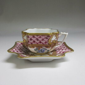 ★アンティーク　リモージュ/Limoges　変形スクエア デミタスカップ＆ソーサー 新入荷【中古】