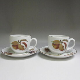 ★ロイヤルウースター/ROYAL WORCESTER イヴシャム ゴールド/Evesham Gold カップ＆ソーサー 2客セット　新入荷【中古】