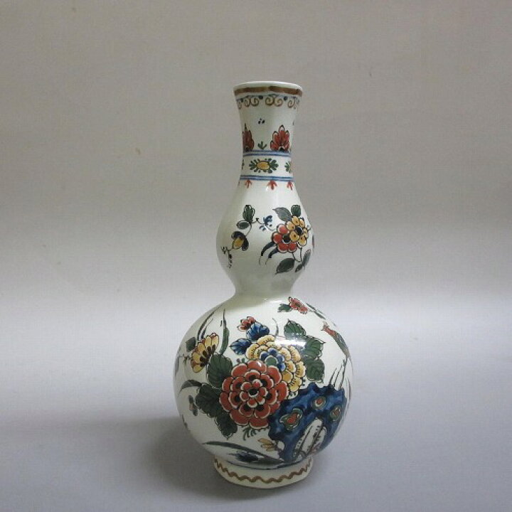 楽天市場】☆Delftデルフト焼/オランダ 花鳥文 色絵 花瓶 飾り壺 