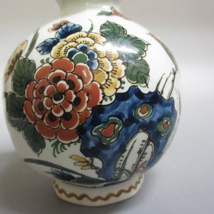 楽天市場】☆Delftデルフト焼/オランダ 花鳥文 色絵 花瓶 飾り壺 