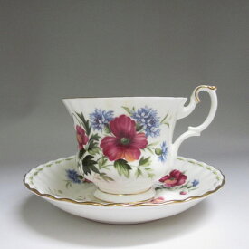★ロイヤルアルバート/Royal Albert フラワー オブ ザ マンス August/8月ポピー カップ＆ソーサー 新入荷【中古】