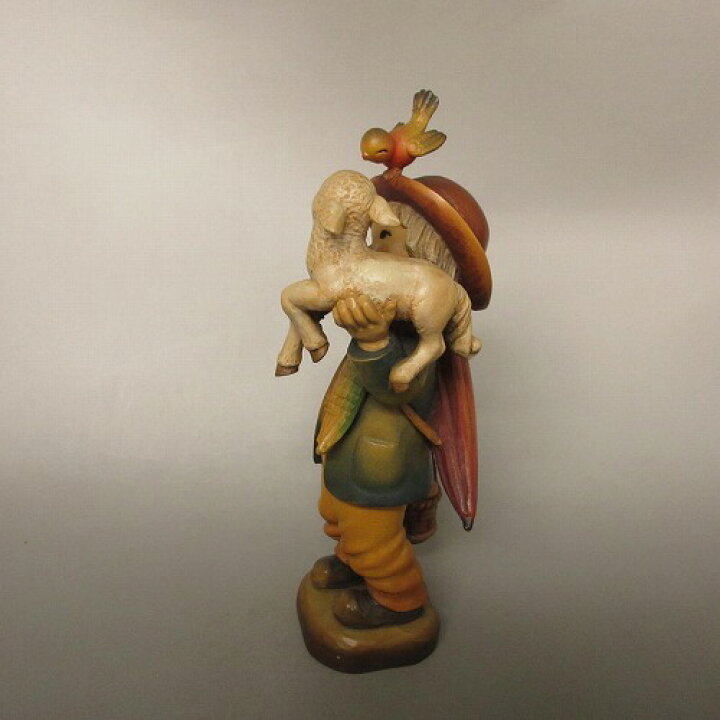 楽天市場】☆アンリ ANRI イタリア 木彫り人形 『子羊と少年 』 新入荷  