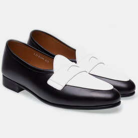レザーローファー メンズローファー 本革 Penny Loafers Black & White オーダーシューズ 靴
