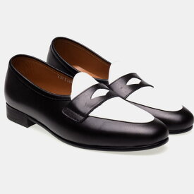 レザーローファー メンズローファー 本革 Penny Loafers Black & White オーダーシューズ 靴