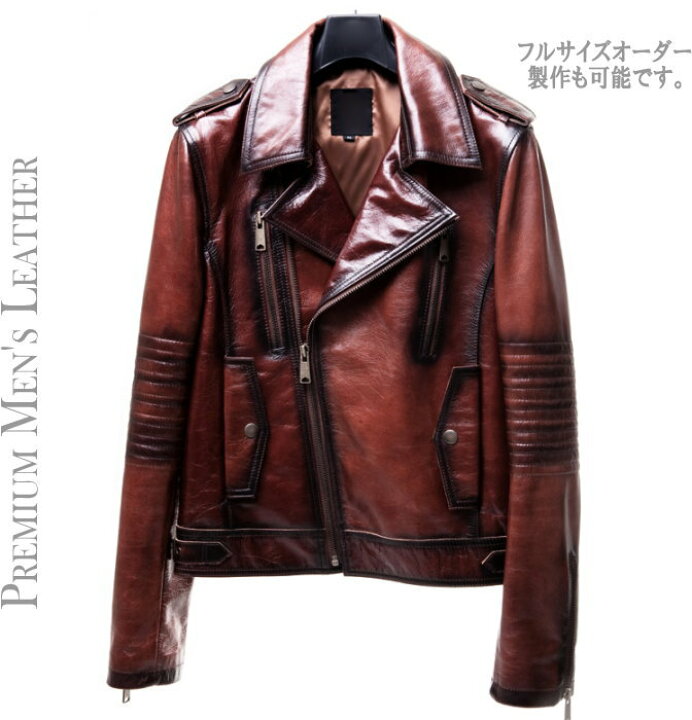 楽天市場】レザーダブルライダースジャケット/全1色 ハンドメイド 