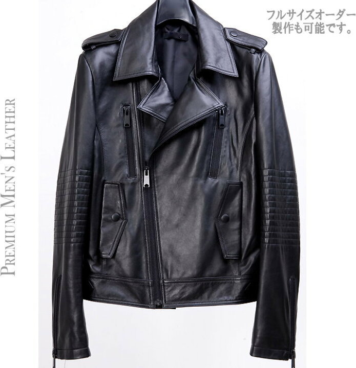 楽天市場】レザーダブルライダースジャケット/全1色 ハンドメイド 