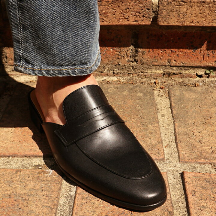 楽天市場 レザーローファーサンダル オーダーシューズ ローファー ローファーサンダル かかとなし メンズシューズ レザー 本革 レザーシューズ 最新トレンド靴 Share