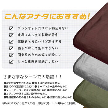 電気毛布シガーソケットヒートブランケット車内用12V用
