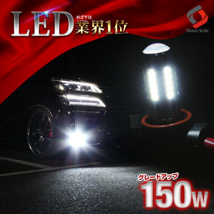 楽天市場 4日時より楽天スーパーsale開催 Nbox カスタム Ledフォグランプ H8 H11 H16 対応フォグ 150w Led 最先端ledを採用 N Box Ledフォグ 2個セット ホワイト シャインゴールド Pt10 シェアスタイル Led Hid の老舗