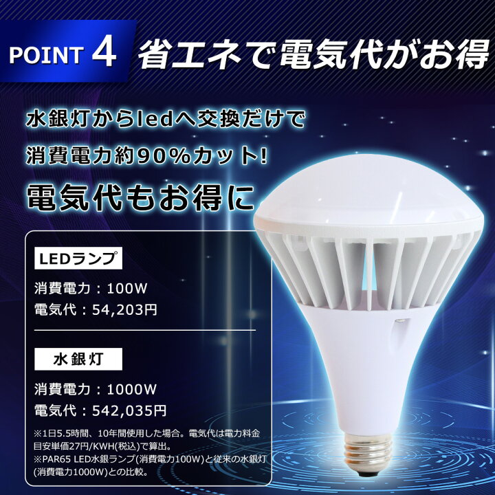 楽天市場】20個セット LED バラストレス水銀灯 100W PAR65 色選択 E39 
